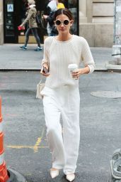 Lily Aldridge in All White - Out in NYC, June 2015