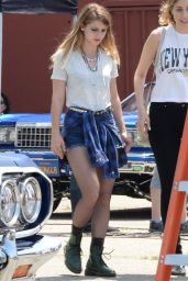 Melissa Benoist - On the Set of Low Riders in Los Angeles, June 2015