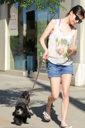 Miranda Cosgrove Walking Her Dog in Los Angeles, June 2015