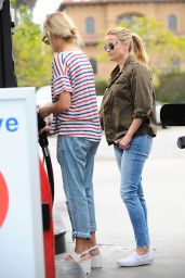 Reese Witherspoon in Jeans - Stops for Gas in Brentwood, June 2015