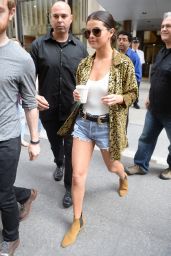 Selena Gomez Leggy in Jeans Shorts - New York City, June 2015
