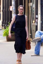 Anne Hathaway Summer Style - Out in New York City, July 2015