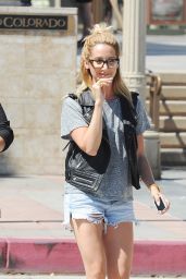 Ashley Tisdale in Denim Shorts, Out in Pasadena, July 2015