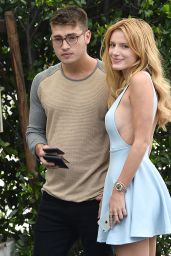 Bella Thorne in Mini Dress - Cecconis Restaurant in West Hollywood, July 2015
