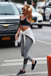 Candice Swanepoel in Leggings - Heading to Gym in NYC, July 2015