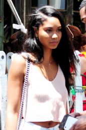 Chanel Iman Leggy in Shorts - Out in LA, July 2015