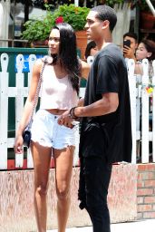 Chanel Iman Leggy in Shorts - Out in LA, July 2015