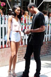Chanel Iman Leggy in Shorts - Out in LA, July 2015