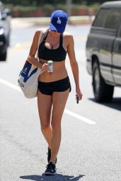 Charlotte McKinney - Tiny Shorts & Top - Leaving the Gym in Los Angeles, July 2015