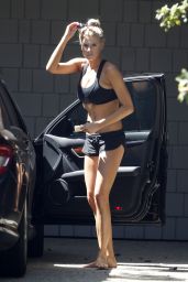 Charlotte McKinney - Tiny Shorts & Top - Leaving the Gym in Los Angeles, July 2015