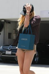 Chloe Moretz Leggy in Shorts - Hiding From Paps in LA, July 2015