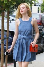 Elle Fanning Summer Style - Outside a Nail Salon in Studio City, July 2015