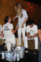Gigi Hadid - Getting Cozy with Joe Jonas - 10 Oak Nightclub in NYC, July 2015