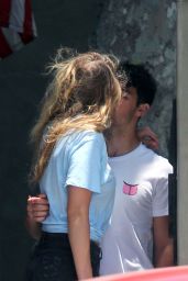 Gigi Hadid in Shorts - Leaving Joe Jonas Home in Los Angeles, July 2015