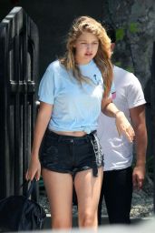 Gigi Hadid in Shorts - Leaving Joe Jonas Home in Los Angeles, July 2015