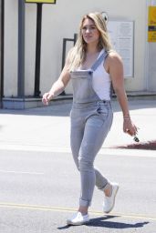 Hilary Duff in Jean Jumpsuit - Out in Beverly Hills, July 2015