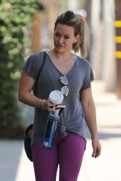 Hilary Duff in Leggings - Leaving a Gym in West Hollywood, July 2015