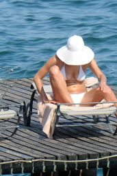 Irina Shayk Hot in a Wihite Bikini - Italy, July 2015