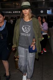 Jessica Alba Airport Style - at LAX, July 2015