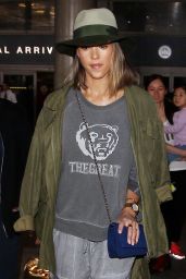 Jessica Alba Airport Style - at LAX, July 2015