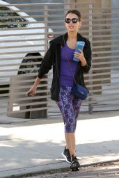 Jessica Alba in Leggings - Leaving a Gym in West Hollywood, July 2015