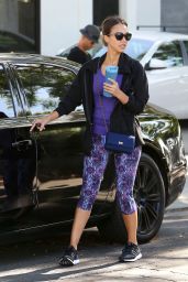 Jessica Alba in Leggings - Leaving a Gym in West Hollywood, July 2015