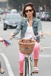 Jessica Alba Riding a Bicycle in Malibu,  July 2015