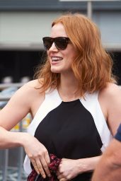 Jessica Chastain Airport Style - at Heathrow, July 2015