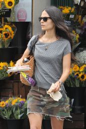 Jordana Brewster in Mini Skirt - Shopping in West Hollywood, July 2015