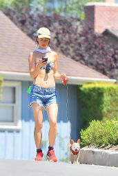 Juliette Lewis in Jeasn Shorts - Takes Her Dog for an Afternoon Walk in Los Angeles July 2015