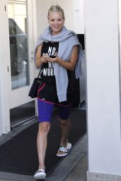 Kaley Cuoco at Lancer Skincare Clinic in Beverly Hills, July 2015