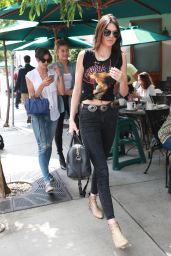 Kendall Jenner and Hailey Baldwin Casual Style -  at Fred Segal in West Hollywood. July 2015