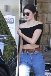 Kendall Jenner in Jeans - Getting Gas in Calabasas, July 2015