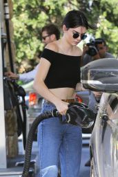 Kendall Jenner in Jeans - Getting Gas in Calabasas, July 2015