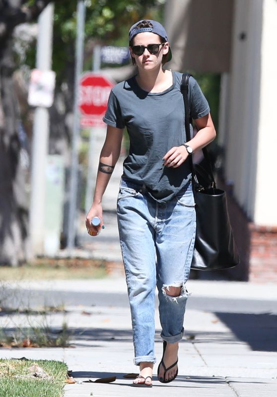 Kristen Stewart in RIpped Jeans - Beverly Hills, July 2015