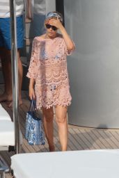 Kylie Minogue - Bikini Under Coverup - Portofino, Italy, July 2015