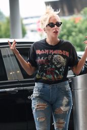 Lady Gaga Airport Style - JFK in NYC, July 2015