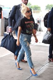 Lady Gaga Airport Style - JFK in NYC, July 2015