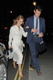Lily James Night Out Style - Arrives at the Firehouse in London, June 2015