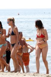 Michelle Hunziker & daughter Aurora Bikini Candids - at the Beach in Forte dei Marmi, July 2015