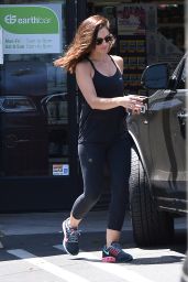 Minka Kelly in Leggings - Leaving the Earth Bar in Los Angeles, July 2015