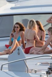 Nina Dobrev Hot in Bikini - on a Boat in St Tropez, July 2015