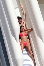 Nina Dobrev in Red Bikini - St Tropez, July 2015
