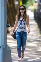 Olivia Wilde in RIpped Jeans - Out in NYC, June 2015