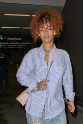 Rihanna Airport Style - at LAX in Los Angeles, July 2015