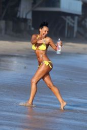 Samantha Mumba in Yellow Bikini - Malibu, June 2015