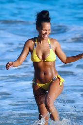 Samantha Mumba in Yellow Bikini - Malibu, June 2015