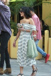 Vanessa Hudgens Having Lunch in West Hollywood, Street Style, July 2015