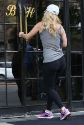 Alice Eve Booty in Tights - at Her Hotel in New York City, August 2015