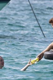 Anne Hathaway in a Bikini on a Yacht in Spain, August 2015